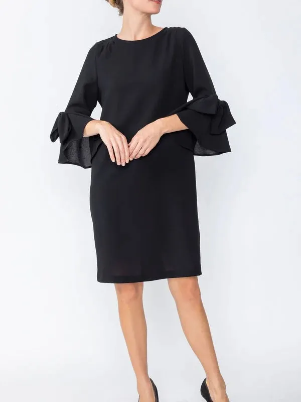 Bow Sleeve Dress - Black