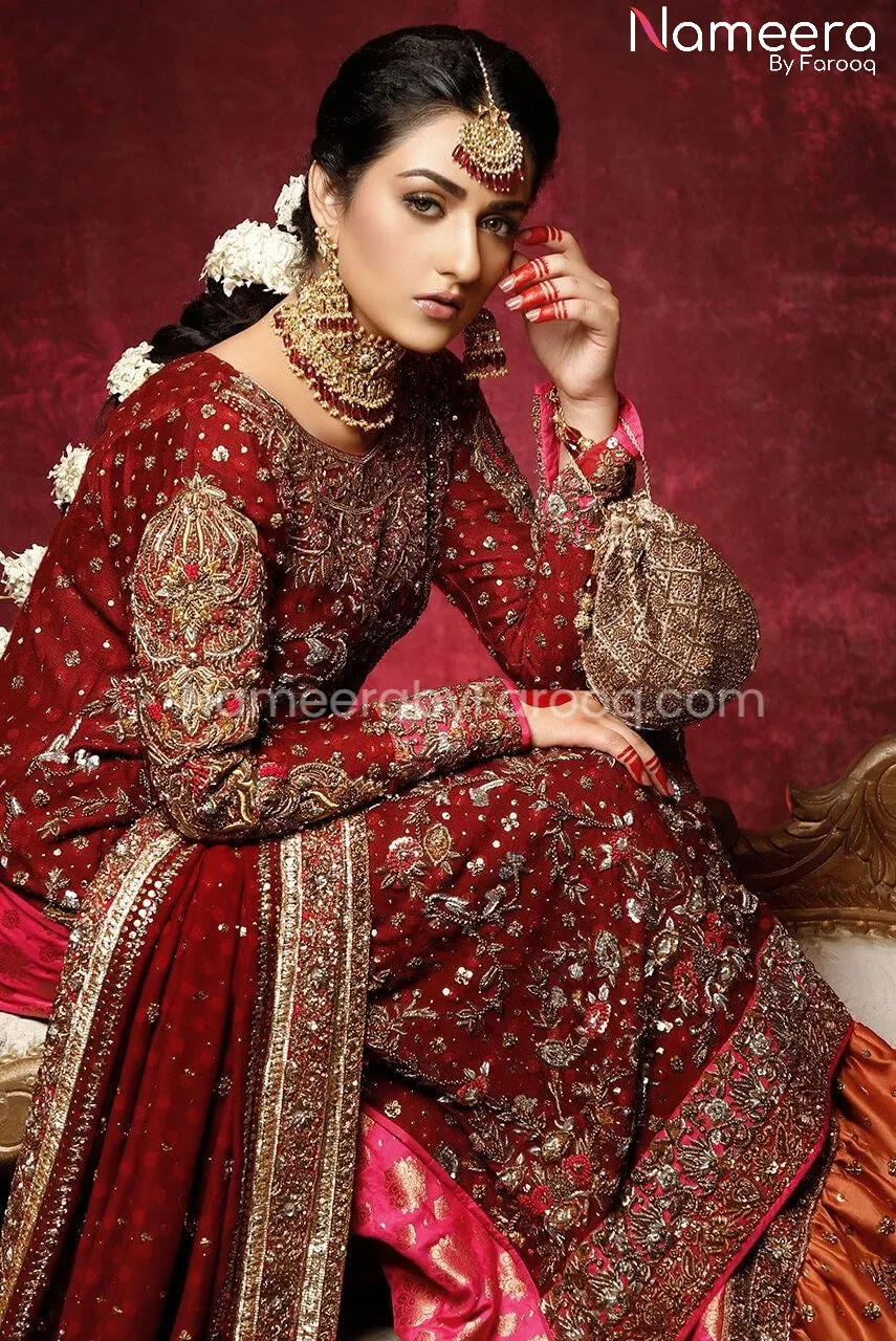 Bridal Long Kameez with Readymade Gharara Online #BS173