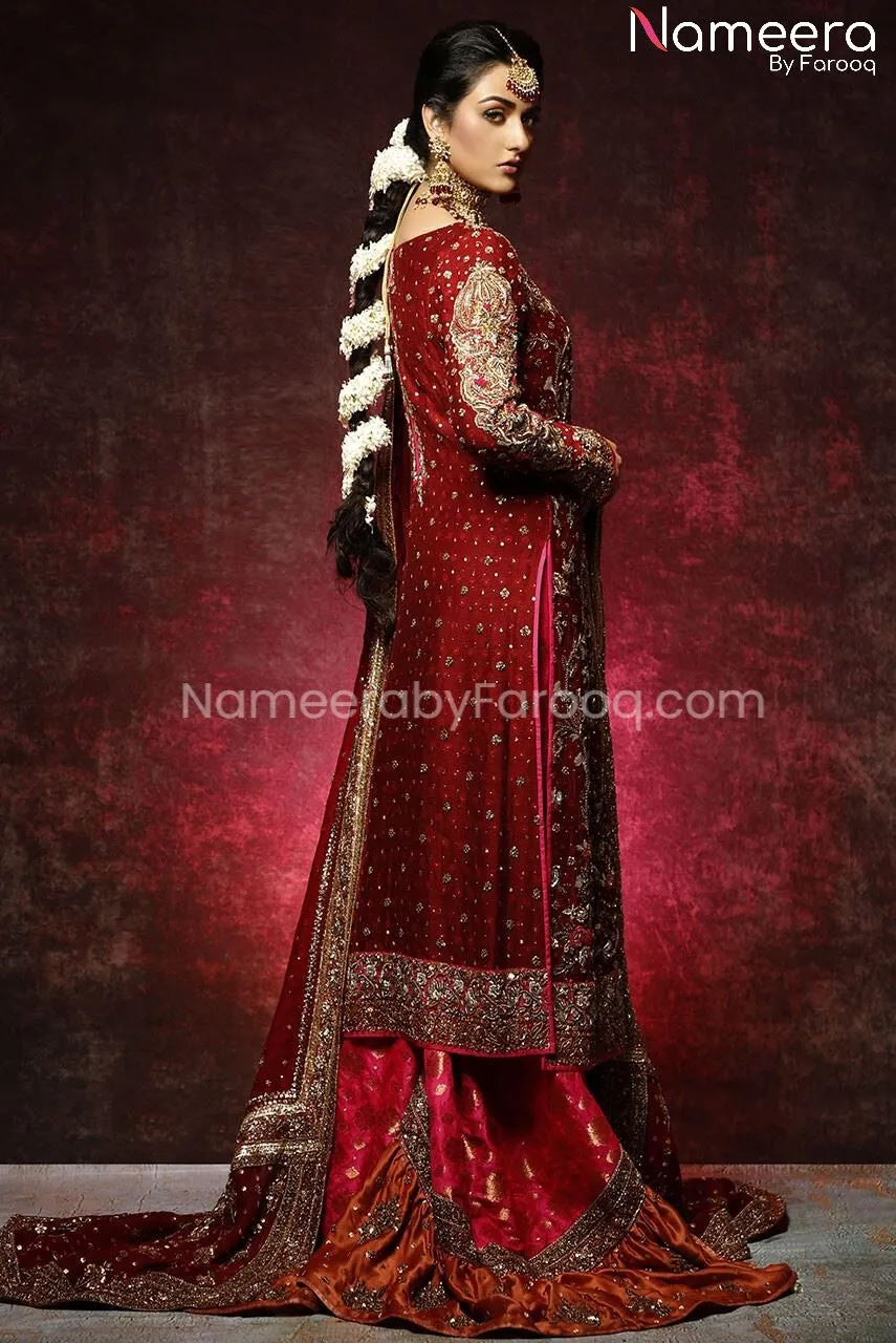 Bridal Long Kameez with Readymade Gharara Online #BS173