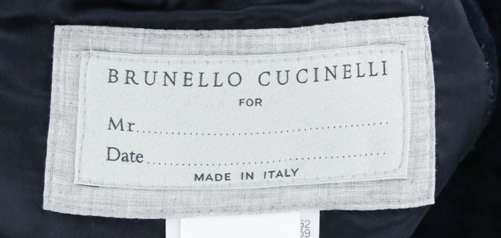 Brunello Cucinelli Navy Blue Reversible Bomber Jacket