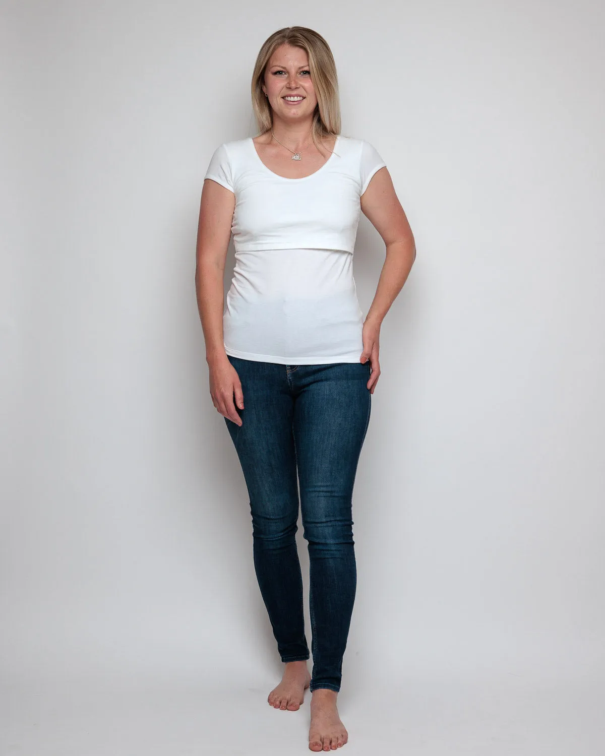 Bshirt Nursing Essentials Twin Pack- White Vest & White T-Shirt