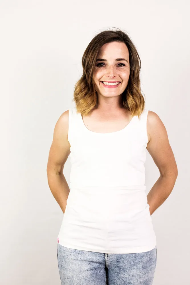 Bshirt Nursing Essentials Twin Pack- White Vest & White T-Shirt