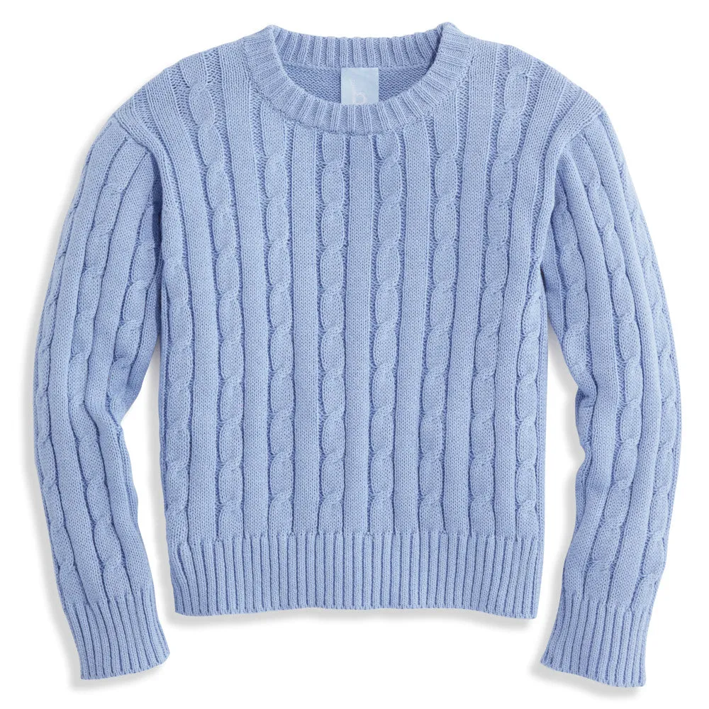 Cableknit Pullover -- Sky Blue