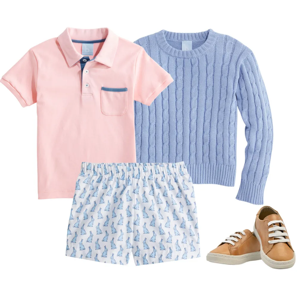 Cableknit Pullover -- Sky Blue
