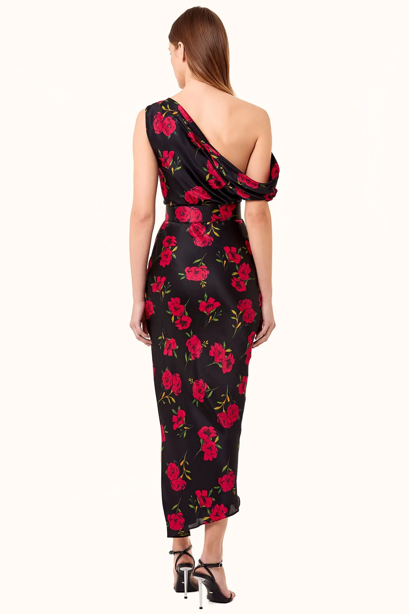 Calantha Dress - Magenta Rose Print