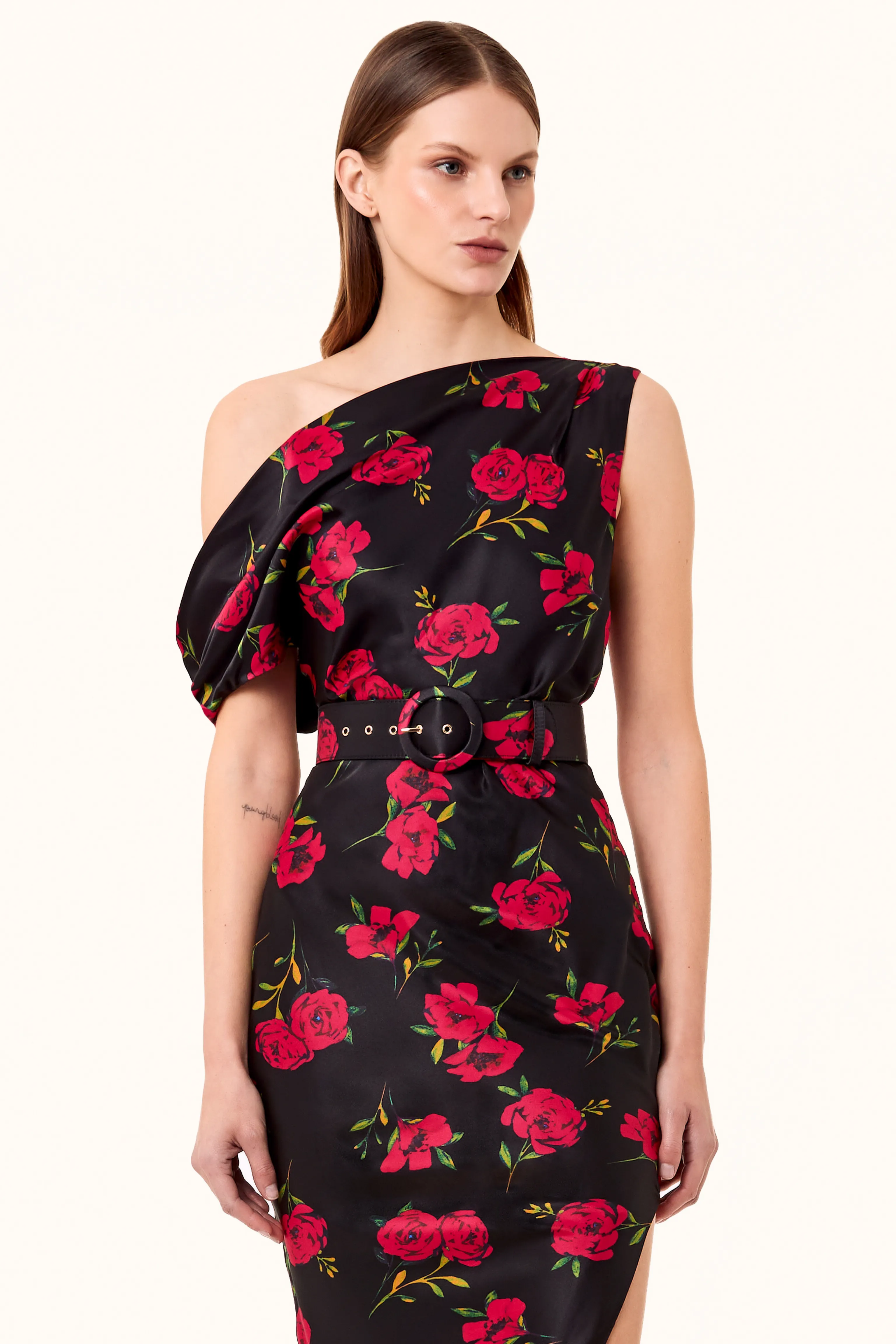 Calantha Dress - Magenta Rose Print