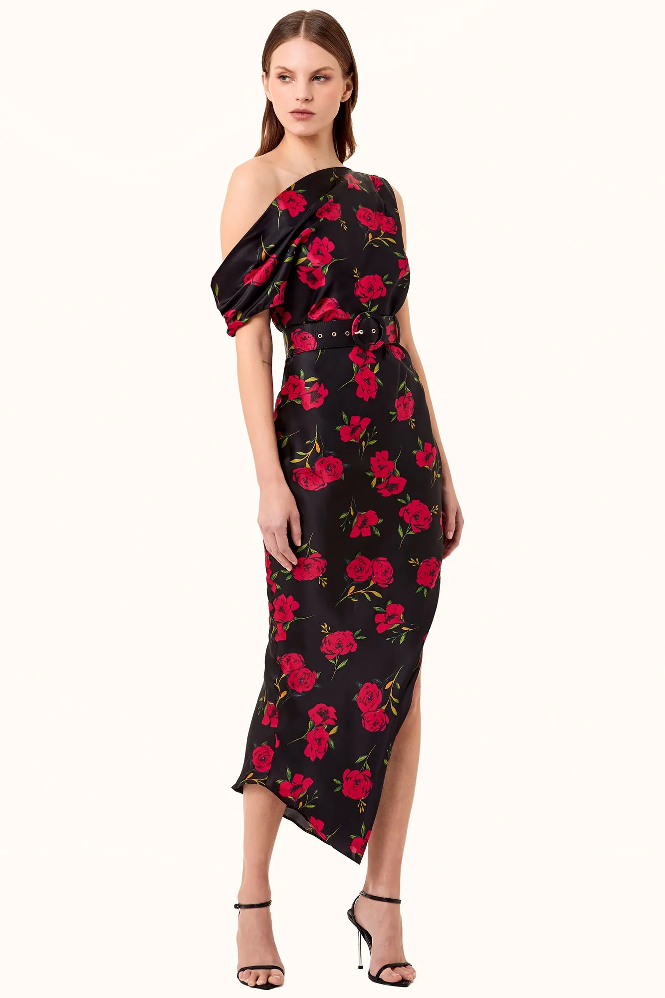 Calantha Dress - Magenta Rose Print