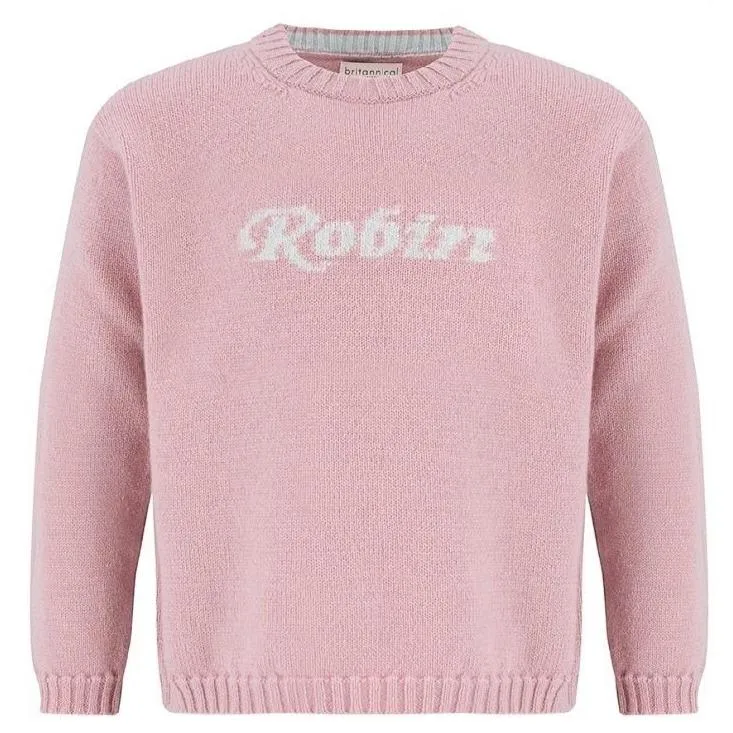 Camden Personalised Cashmere Sweater for Girls - Rose Pink