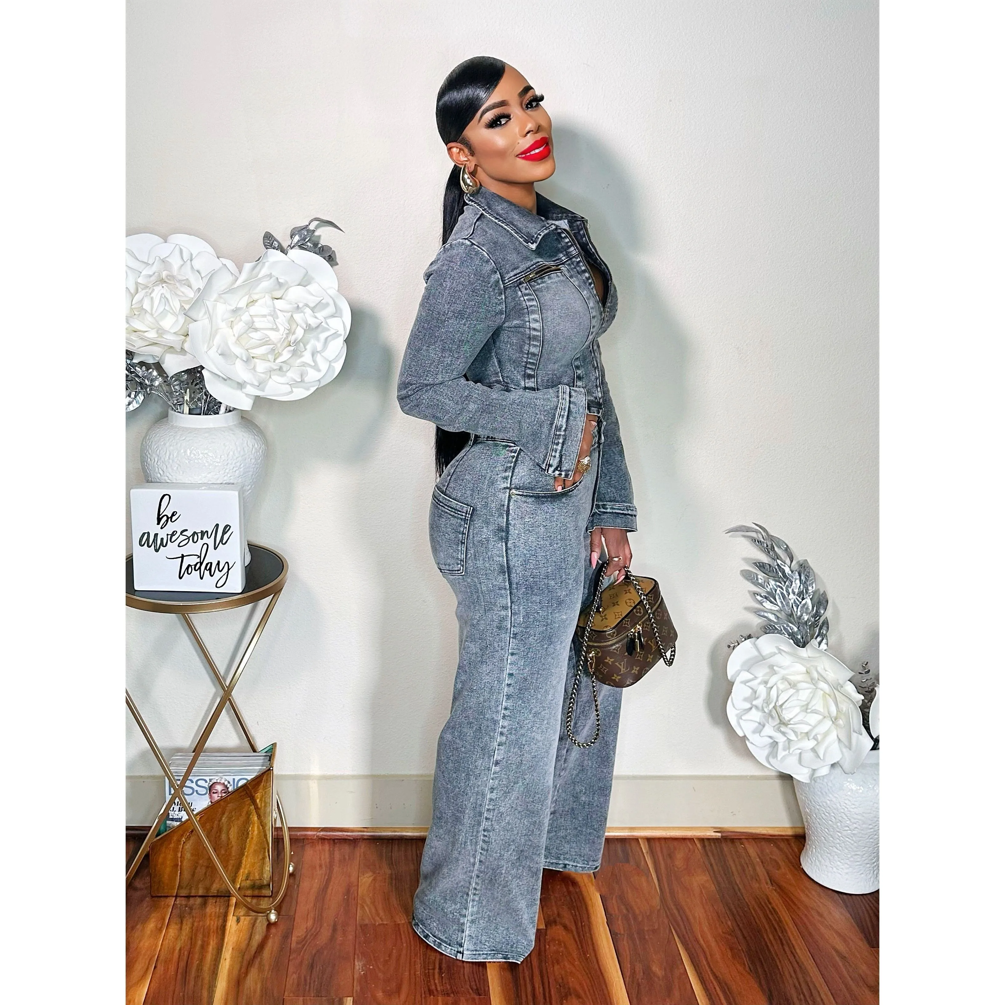 CANT'T TOUCH MY FLY DENIM PANTS SET