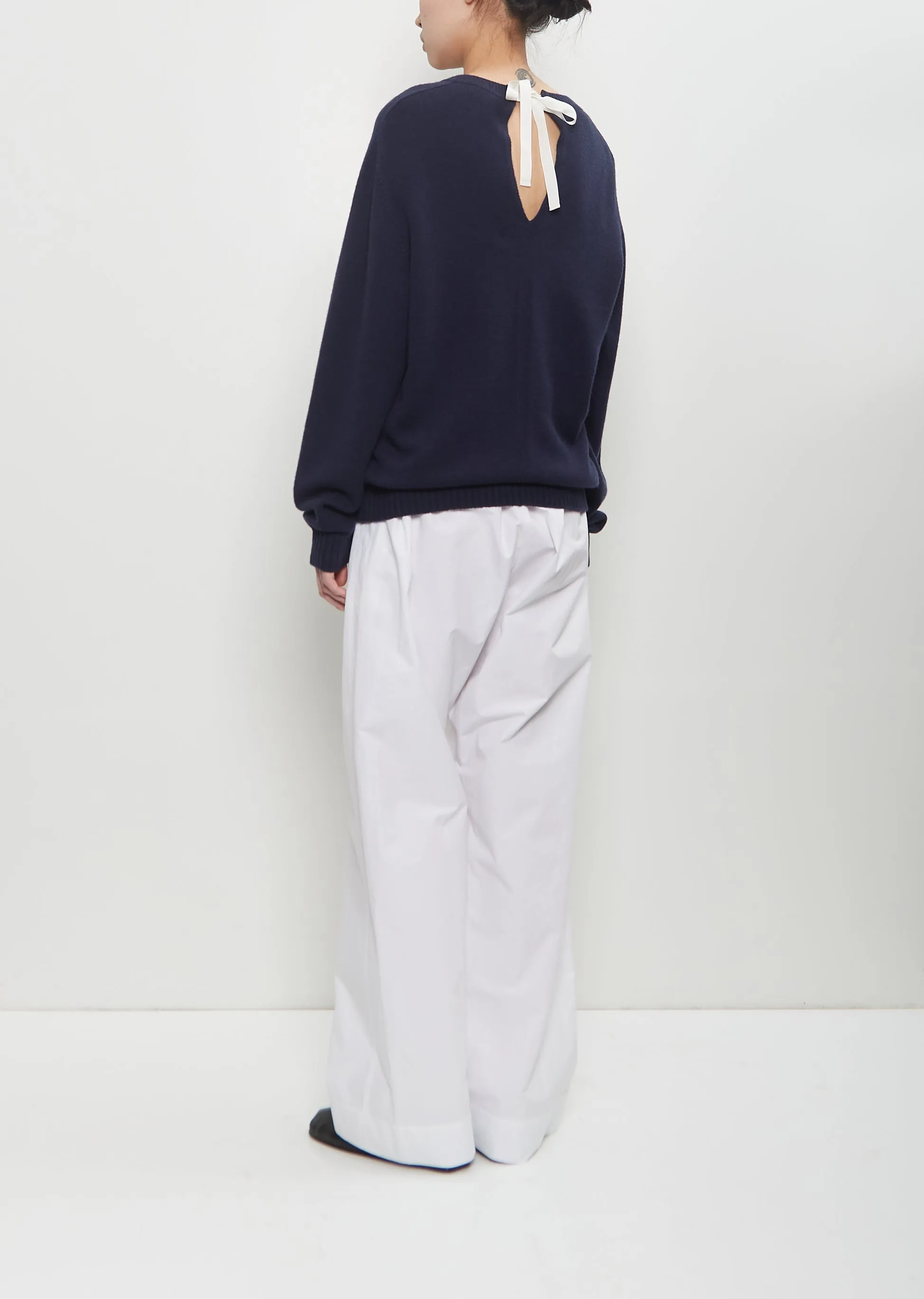 Cashmere Bow Collar Pullover
