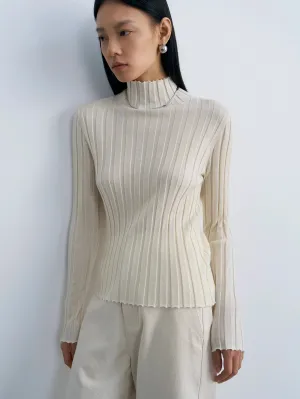 Cashmere Ribbed Turtleneck Sweater