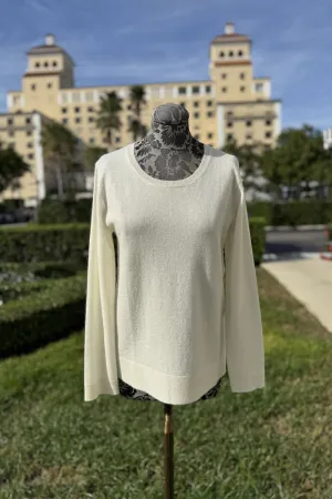 Cashmere Rounded Neck Sweater in Salt