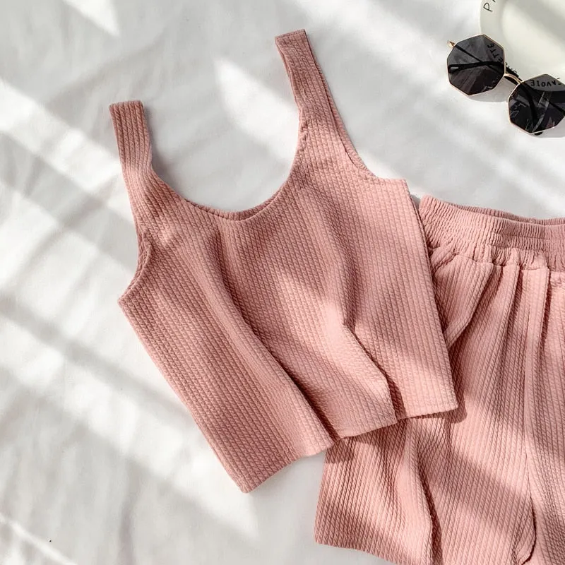 Casual Round Neck T-Shirt and Shorts Set for Women's Daily Wear