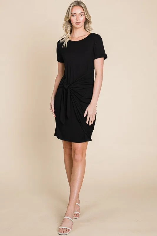 Charlie Short Sleeve Tie Waist Shirt Dress