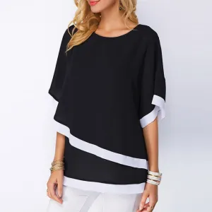 Chiffon Blouse Casual Short Sleeve Women