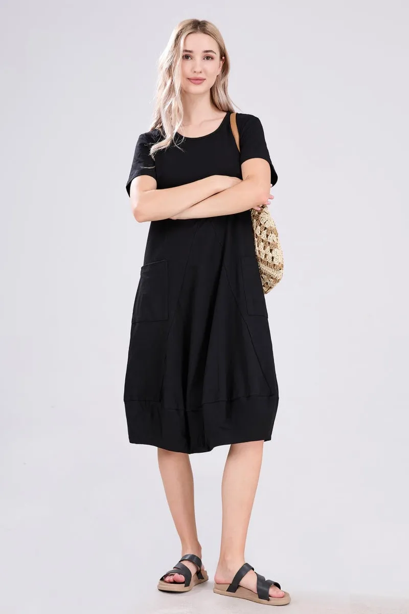 Chouyatou Women Summer Short Sleeve T-Shirt Dress Casual Loose Fit Crewneck Midi Dresses for Women