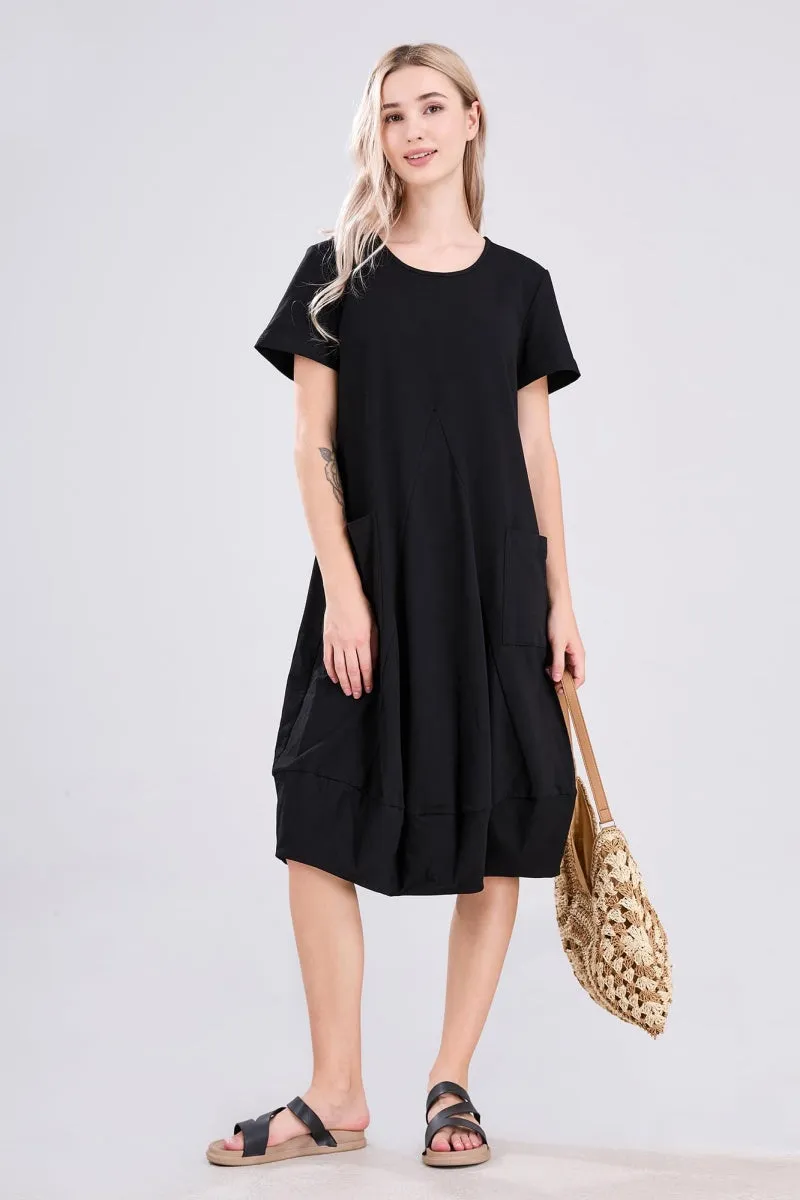 Chouyatou Women Summer Short Sleeve T-Shirt Dress Casual Loose Fit Crewneck Midi Dresses for Women