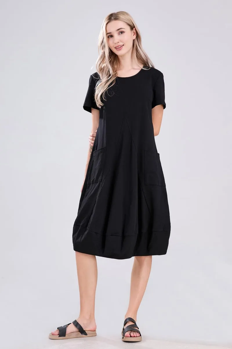 Chouyatou Women Summer Short Sleeve T-Shirt Dress Casual Loose Fit Crewneck Midi Dresses for Women