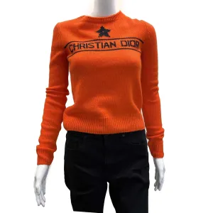 Christian Dior NEW Hamptons Limited Edition Orange Cashmere Sweater 34 US 2