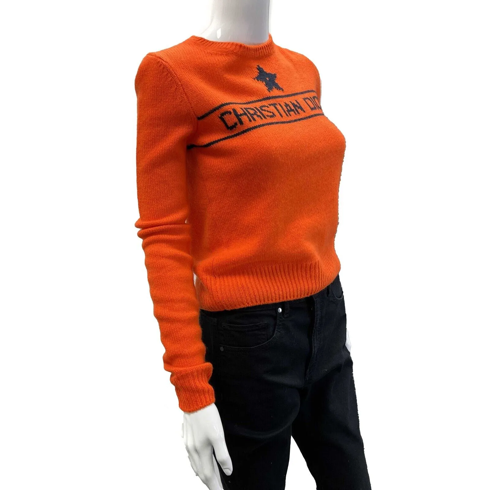 Christian Dior NEW Hamptons Limited Edition Orange Cashmere Sweater 34 US 2