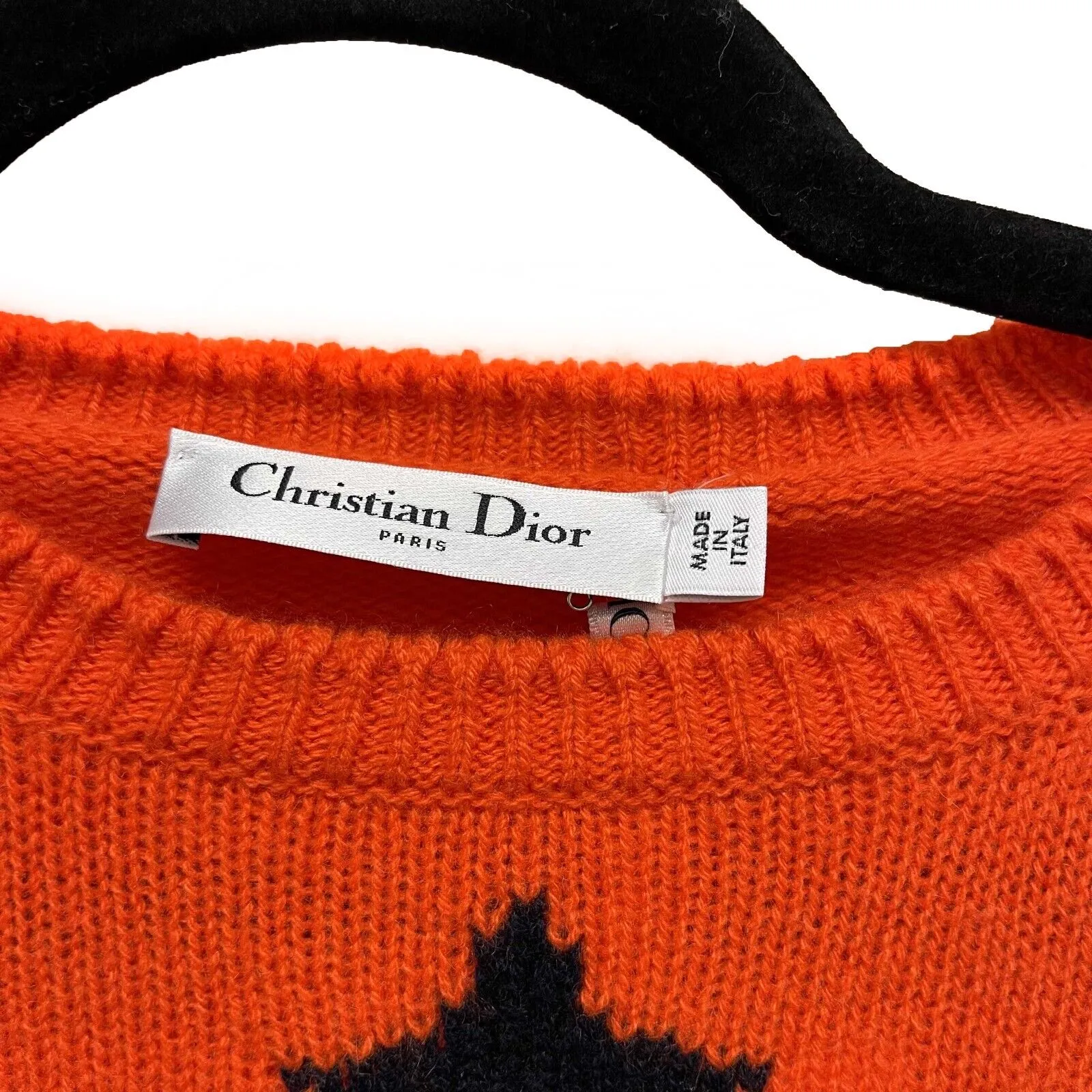 Christian Dior NEW Hamptons Limited Edition Orange Cashmere Sweater 34 US 2