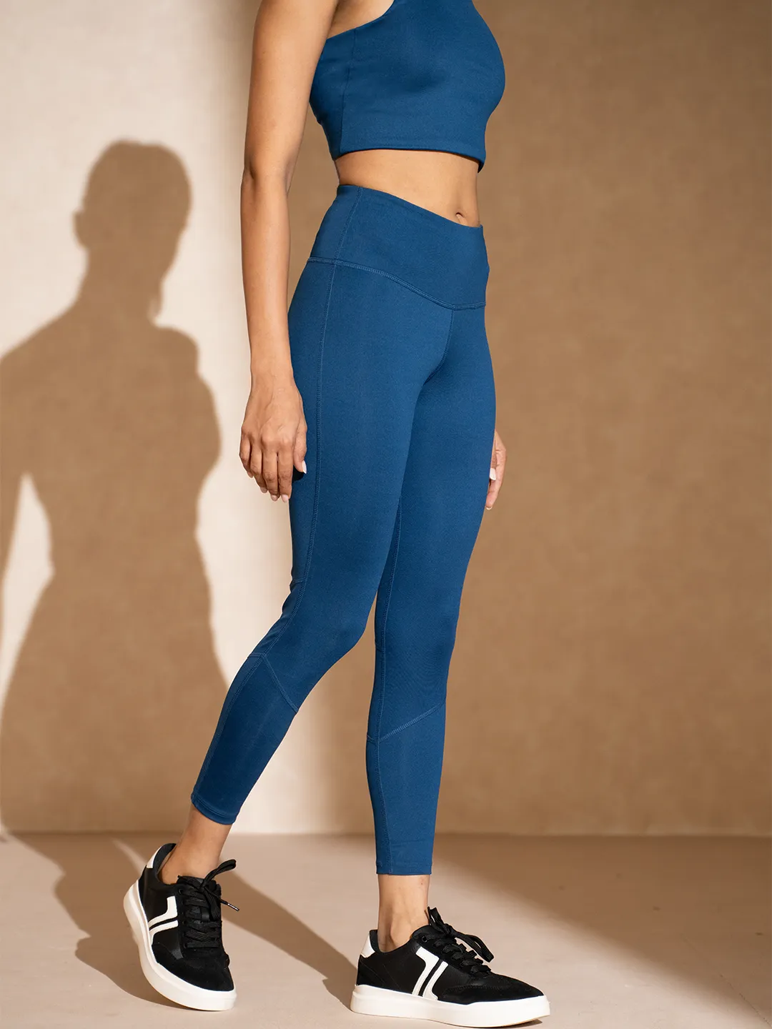 Classic Blue High Impact Action Bra and 7/8 Leggings