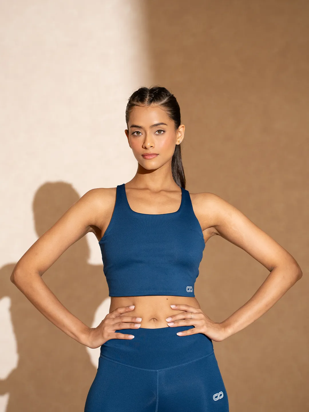 Classic Blue High Impact Action Bra and 7/8 Leggings