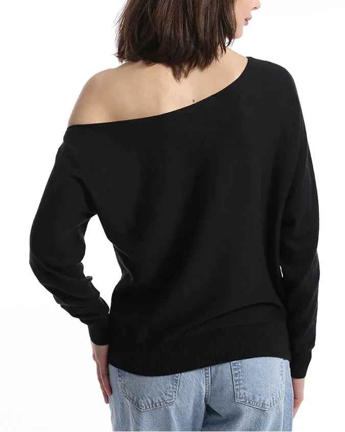 Cotton Cashmere Off The Shoulder Top