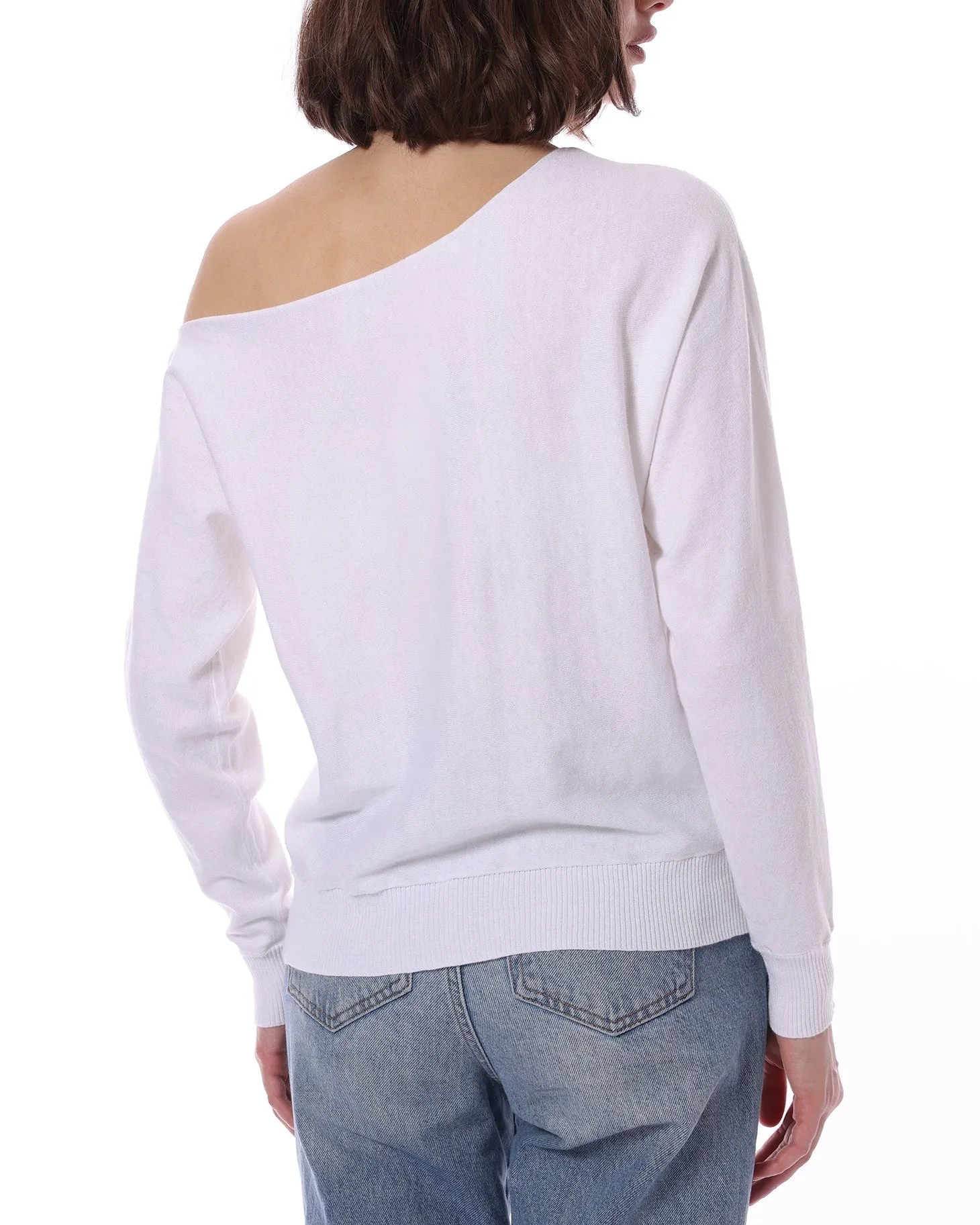 Cotton Cashmere Off The Shoulder Top