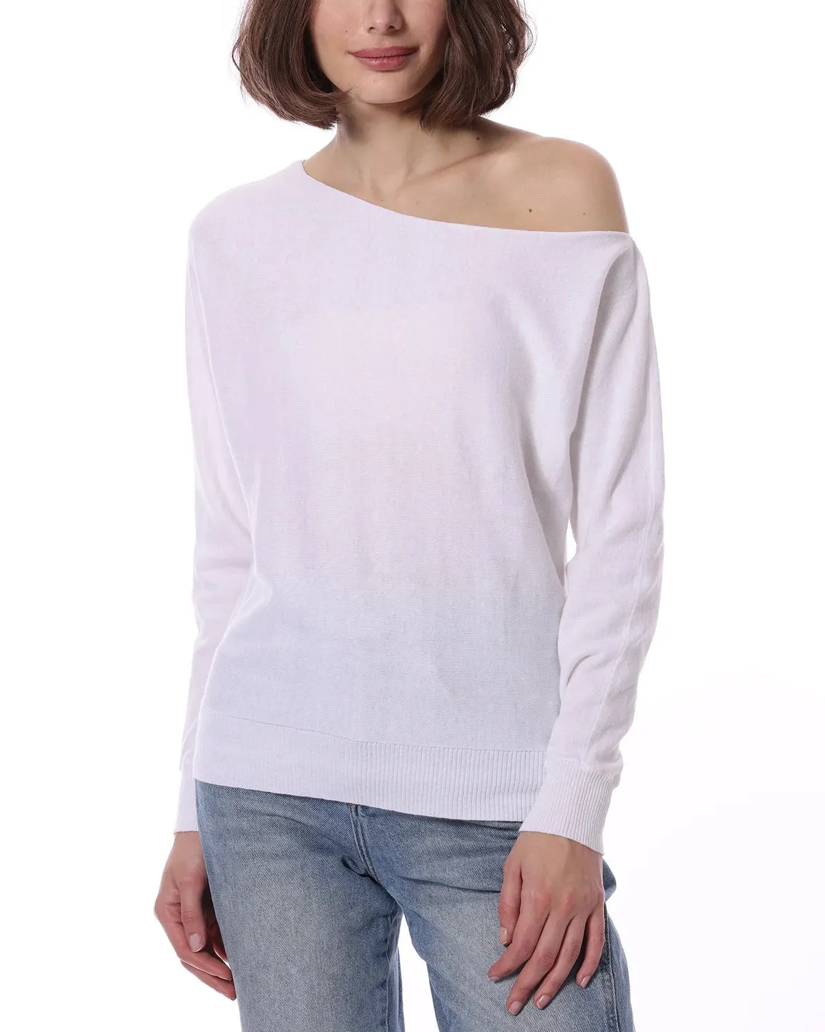 Cotton Cashmere Off The Shoulder Top