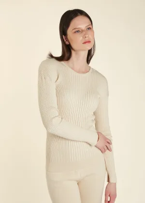 COTTON CLASSIC RIB CREW IVORY