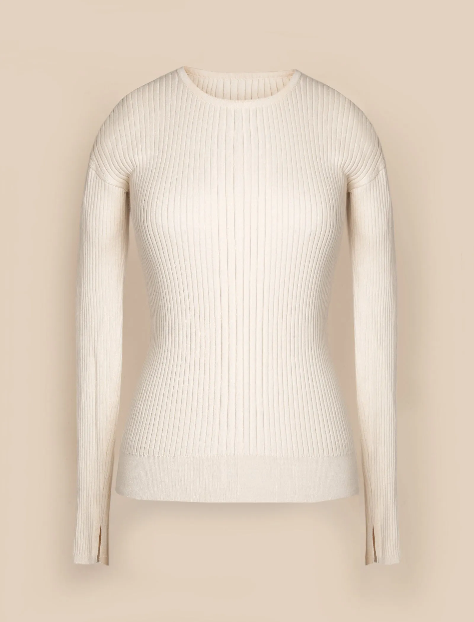 COTTON CLASSIC RIB CREW IVORY