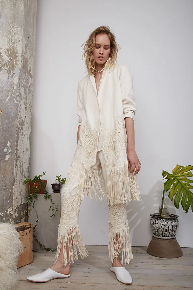 Crochet Fringe Linen Pant
