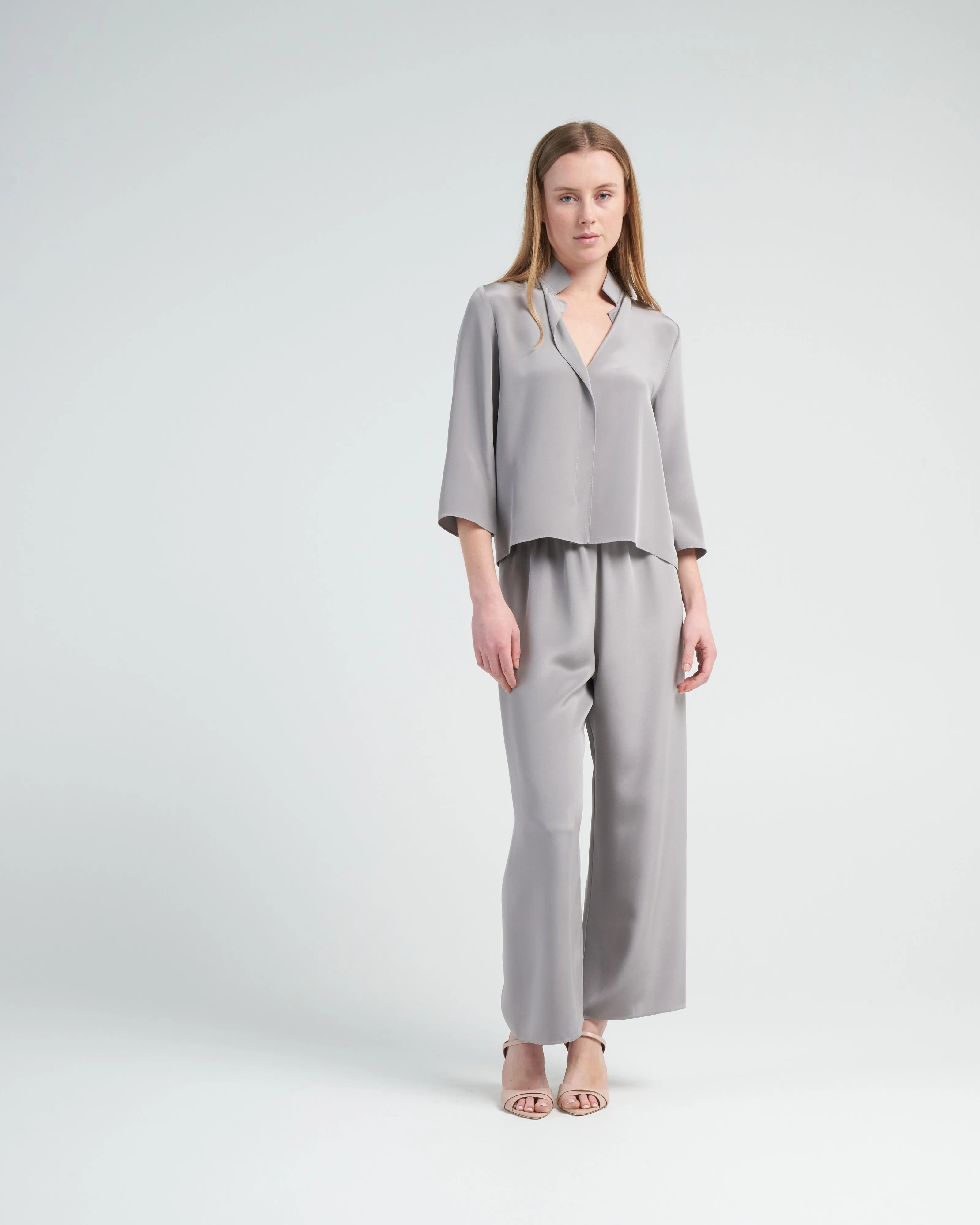 cropped pull on pant - haze