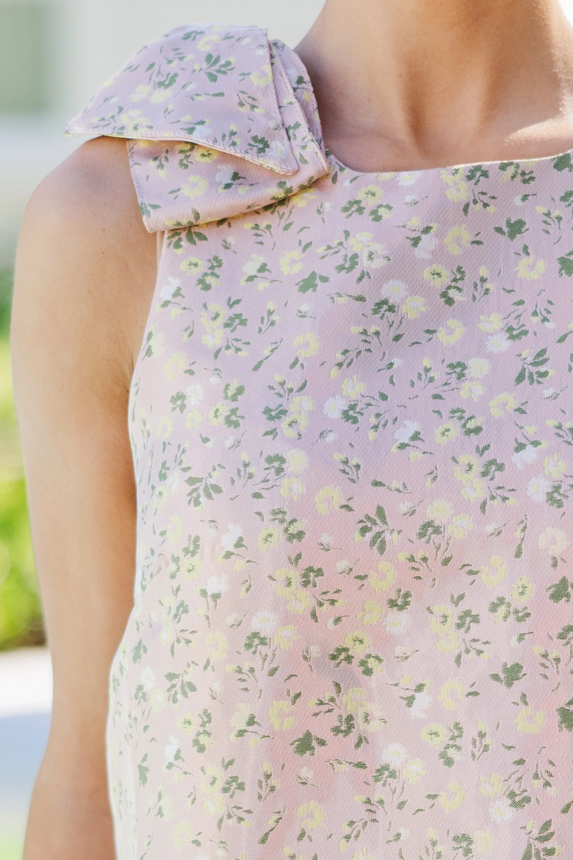Daily Reminder Pink Floral Brocade Dress