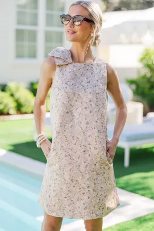 Daily Reminder Pink Floral Brocade Dress