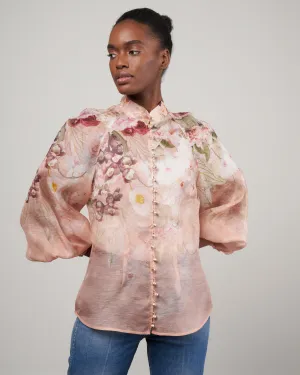 dancer floral blouse - blush garden floral