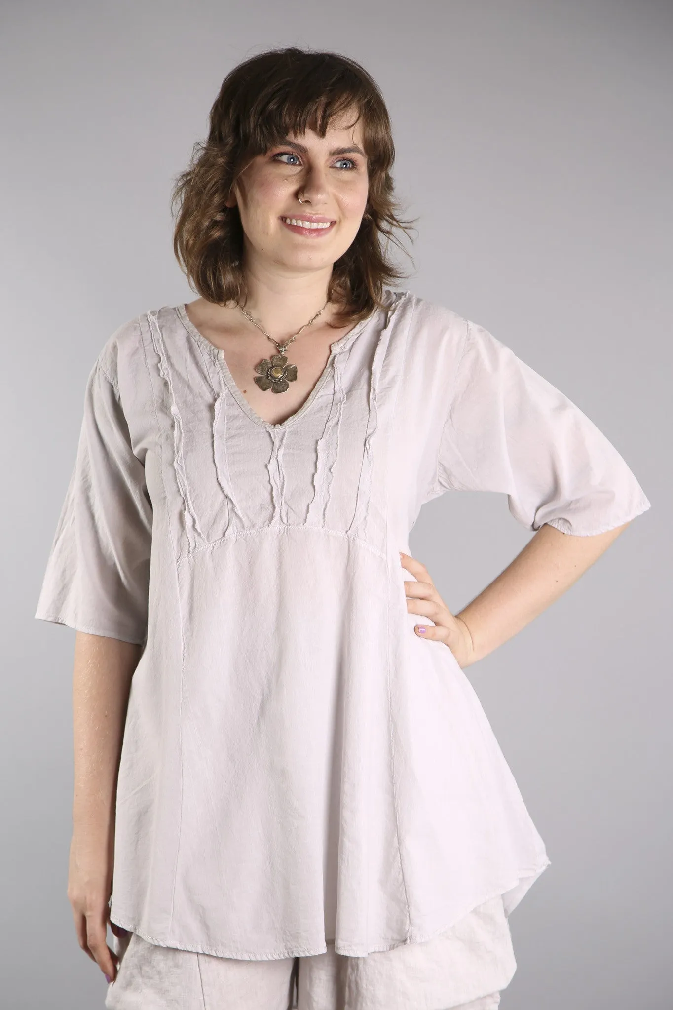 Dawn Clouds Lawn Tunic 2244-Pearl-U