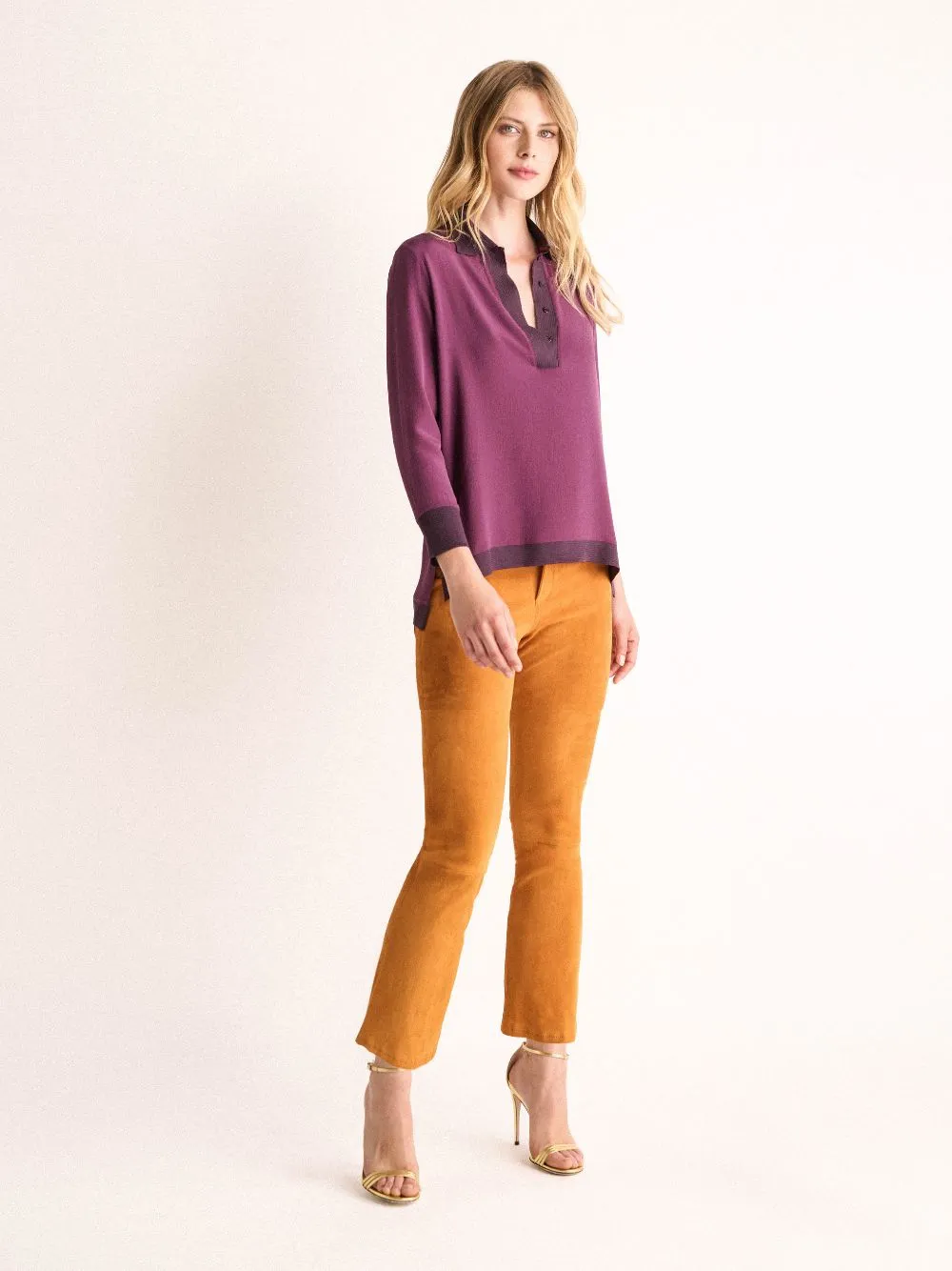 Diane Italian Plum Silk Blouse