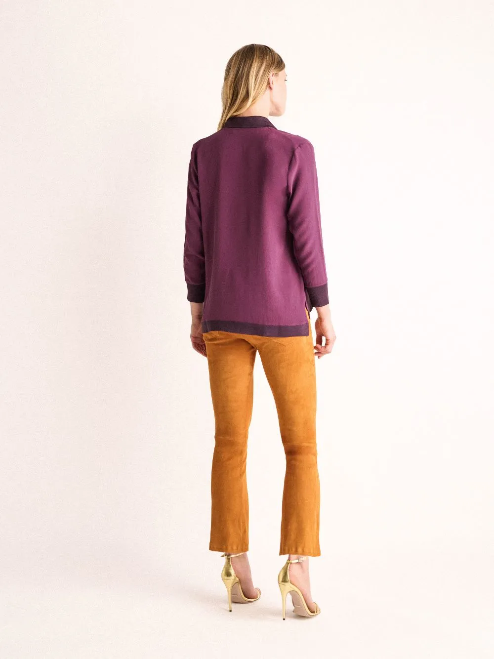 Diane Italian Plum Silk Blouse