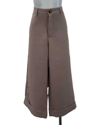 Dusty Pink Cropped Wide Leg Pants
