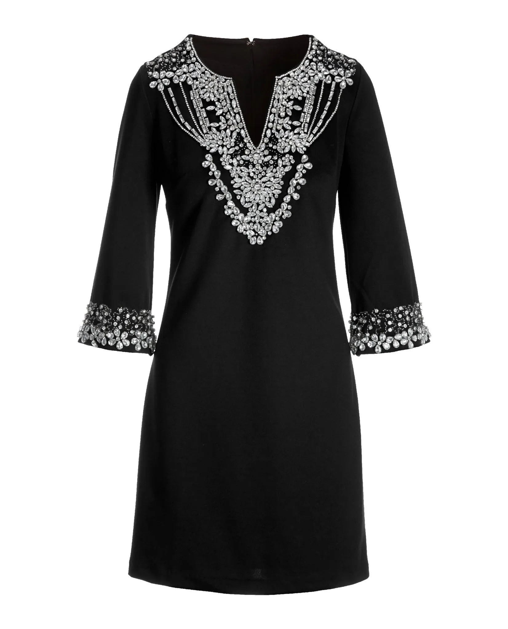 Embellished Shift Dress Black