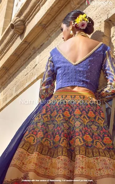 Embroidered Blue Lehenga Choli for Wedding Party #PN98