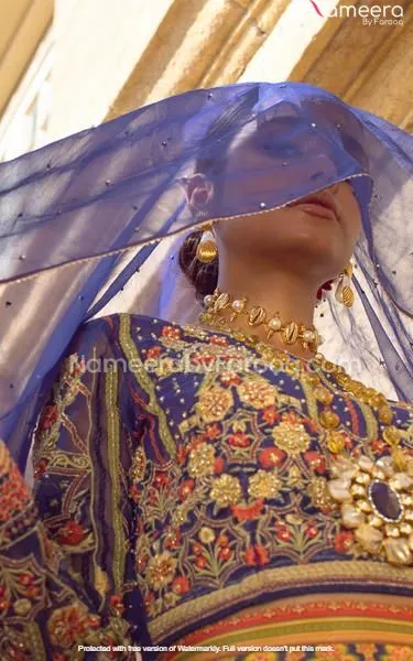 Embroidered Blue Lehenga Choli for Wedding Party #PN98