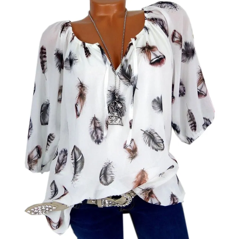 Fashion 5XL Plus Large Size Women's Blouses Summer Tops