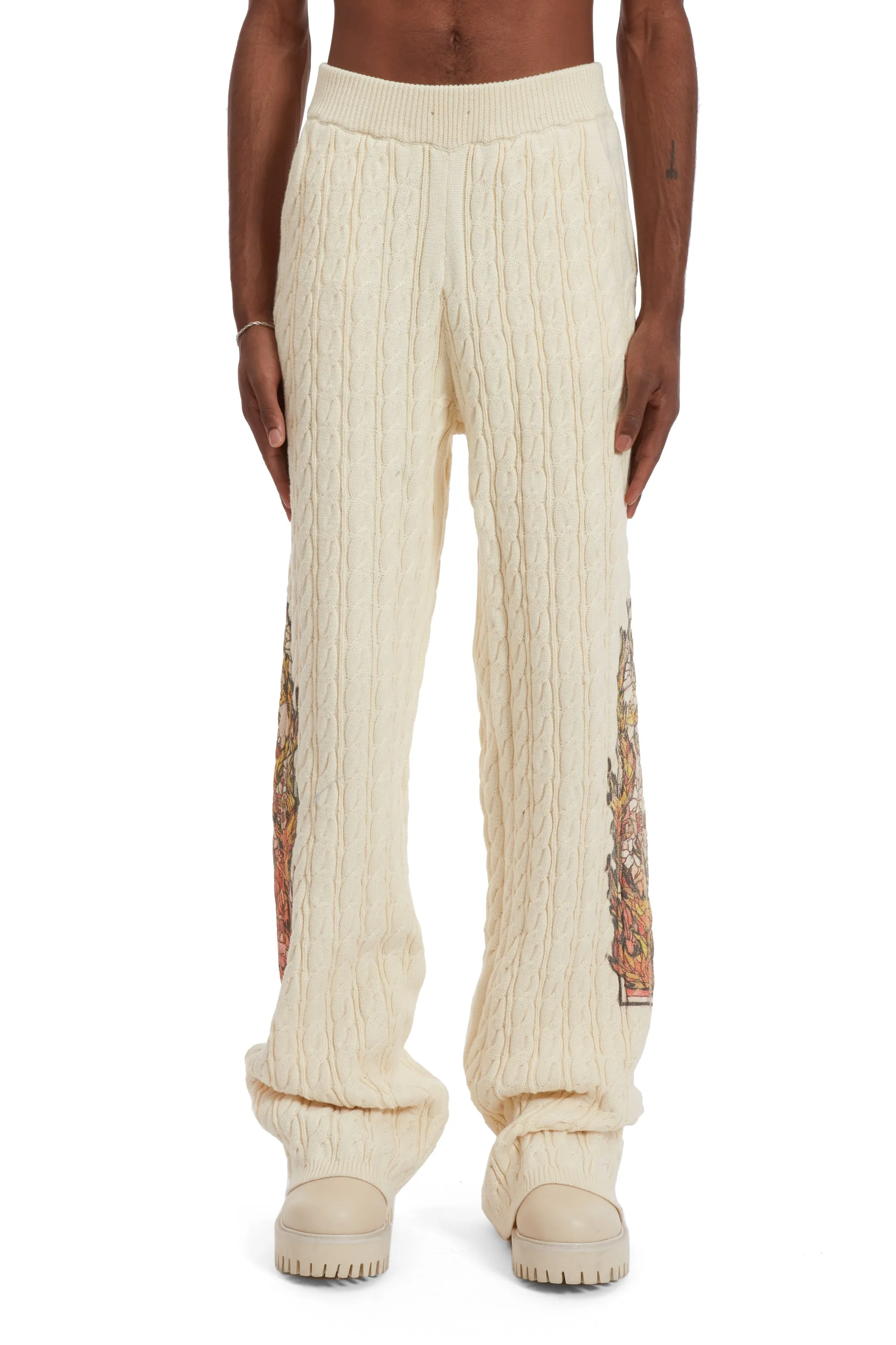 FLAME GLASS CABLE KNIT LOUNGE PANTS