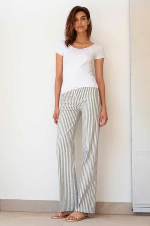 FLAVIA Linen Stripes Bengal Olive