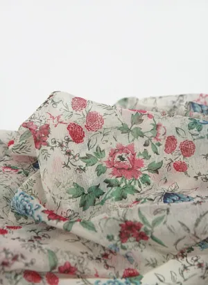 Flowers Chiffon Fabric By the Yard /19333