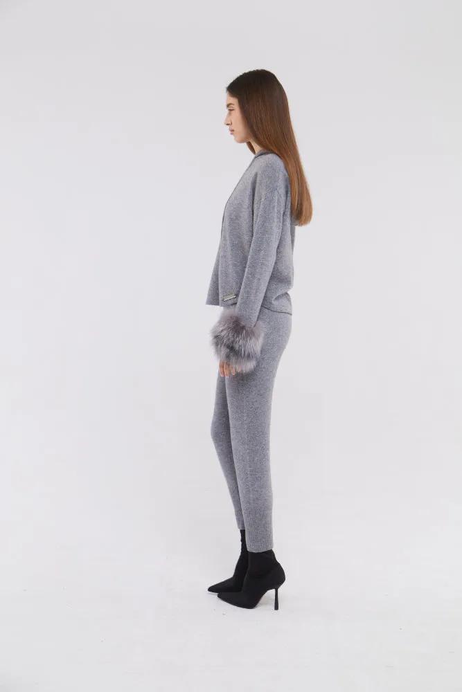 Fox Cuff Hoodie in Mist