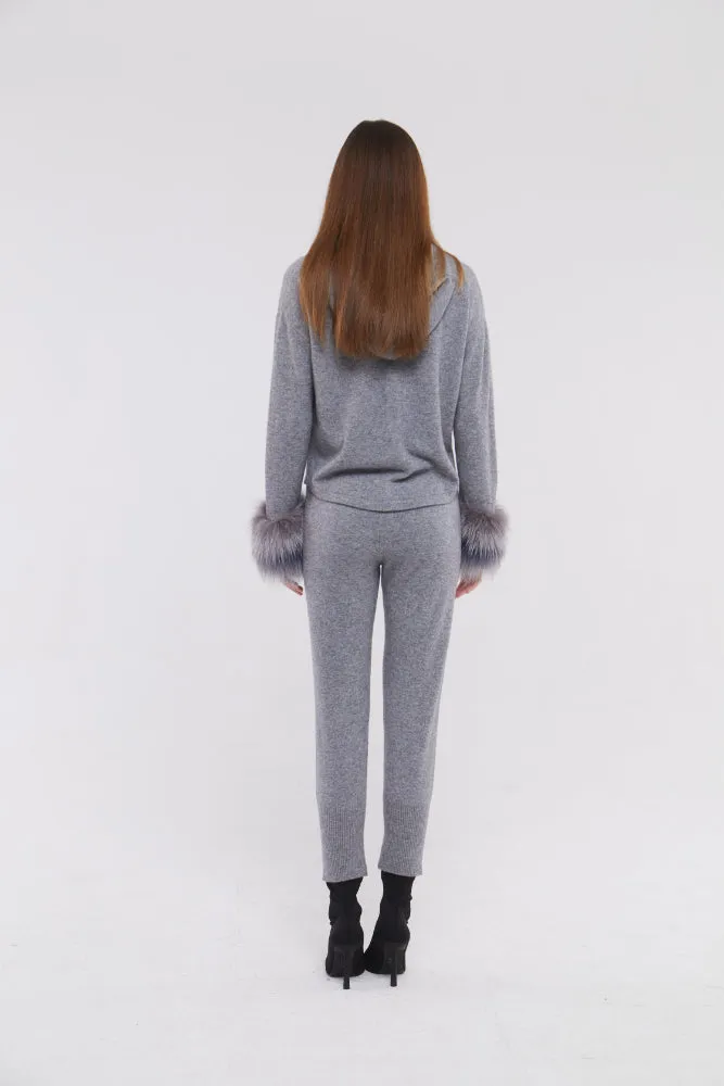 Fox Cuff Hoodie in Mist